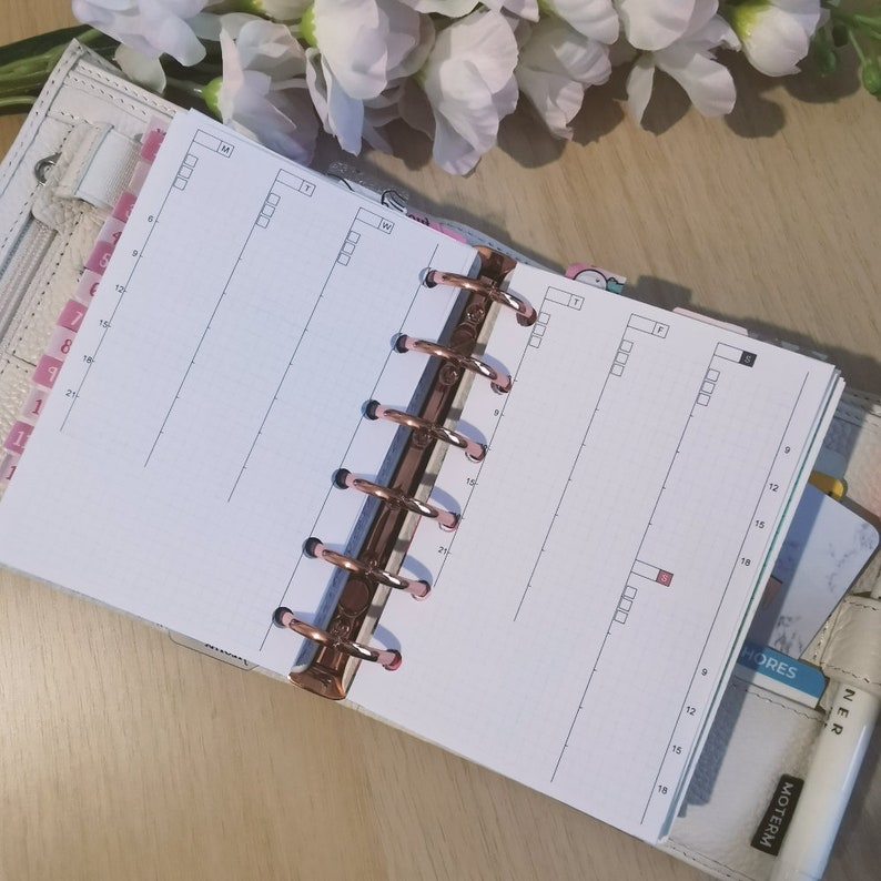 Pocket Size Printable Hobonichi Techo Style Vertical Weekly Timed for ...