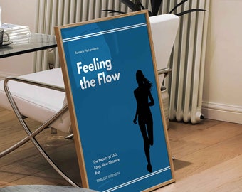 Lámina artística de corredora, póster minimalista para correr (descarga digital)