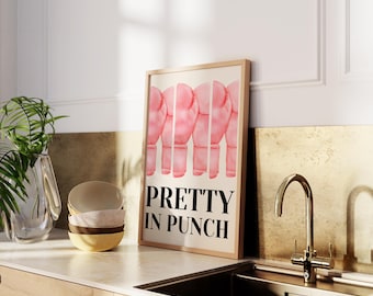 Lámina decorativa de guantes de boxeo rosas – Pretty in Punch, decoración de pared para gimnasio (descarga digital)