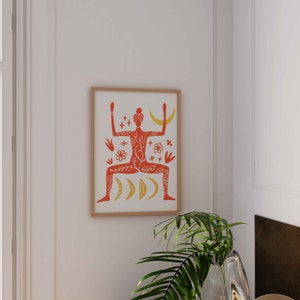 Goddess Pose, Yoga Pose Art, Mystical Artwork, Mantra Poster, Female Empowerment Poster, Yoga Illustration, Yoga Wall Art, Yoga Gift, Boho