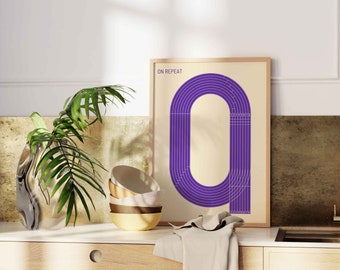 Estampado abstracto de pista de atletismo, arte deportivo minimalista (descarga digital)