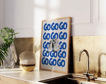 Go Go Go Print, Arte Retro de los 80 (Descarga Digital)