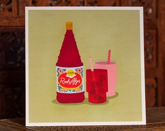 Roohafza Illustration Art Print, South Asian Drink, Desi Wall Decor