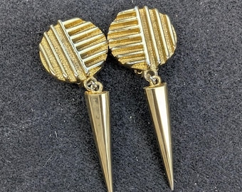 vintage Boucles d'oreilles géométriques audacieuses à clipser, époque des années 1990