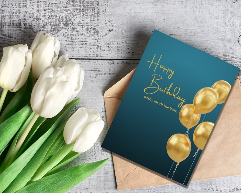 Printable Birthday Card Birthday Card Printable Digital Etsy