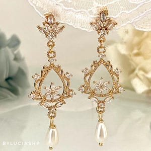 Art Deco Bridal Earrings, Wedding Jewelry, Art Nouveau Earrings