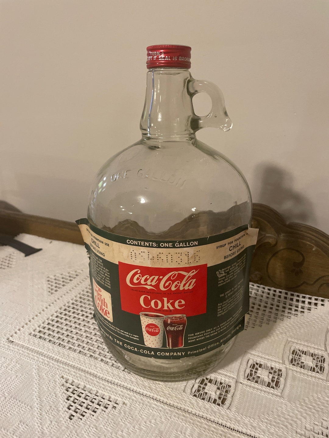 Coke Coca Cola Gallon Syrup Jug With Label Etsy