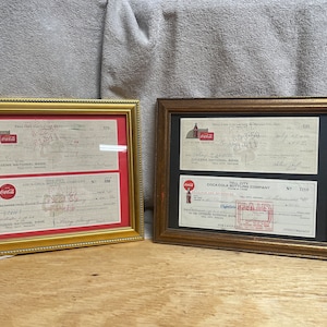 Set of 4 Tell City Coca Cola Bottling Company checks from 1950s-1960s