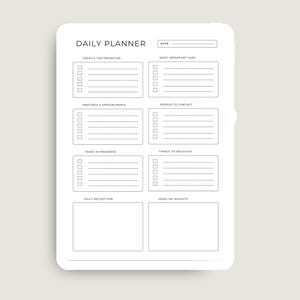 Daily Planner PDF Printable | Brain Dump, To-Do List, Notes & Reminders | ADHD Friendly Organizer | A4 - US Letter | Digital Download