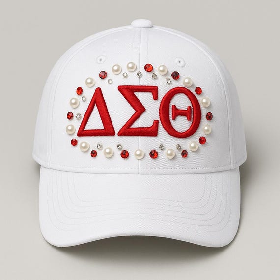 Custom Delta Sorority Hat: Pearl & Crystal Snapback - Etsy display picture 1