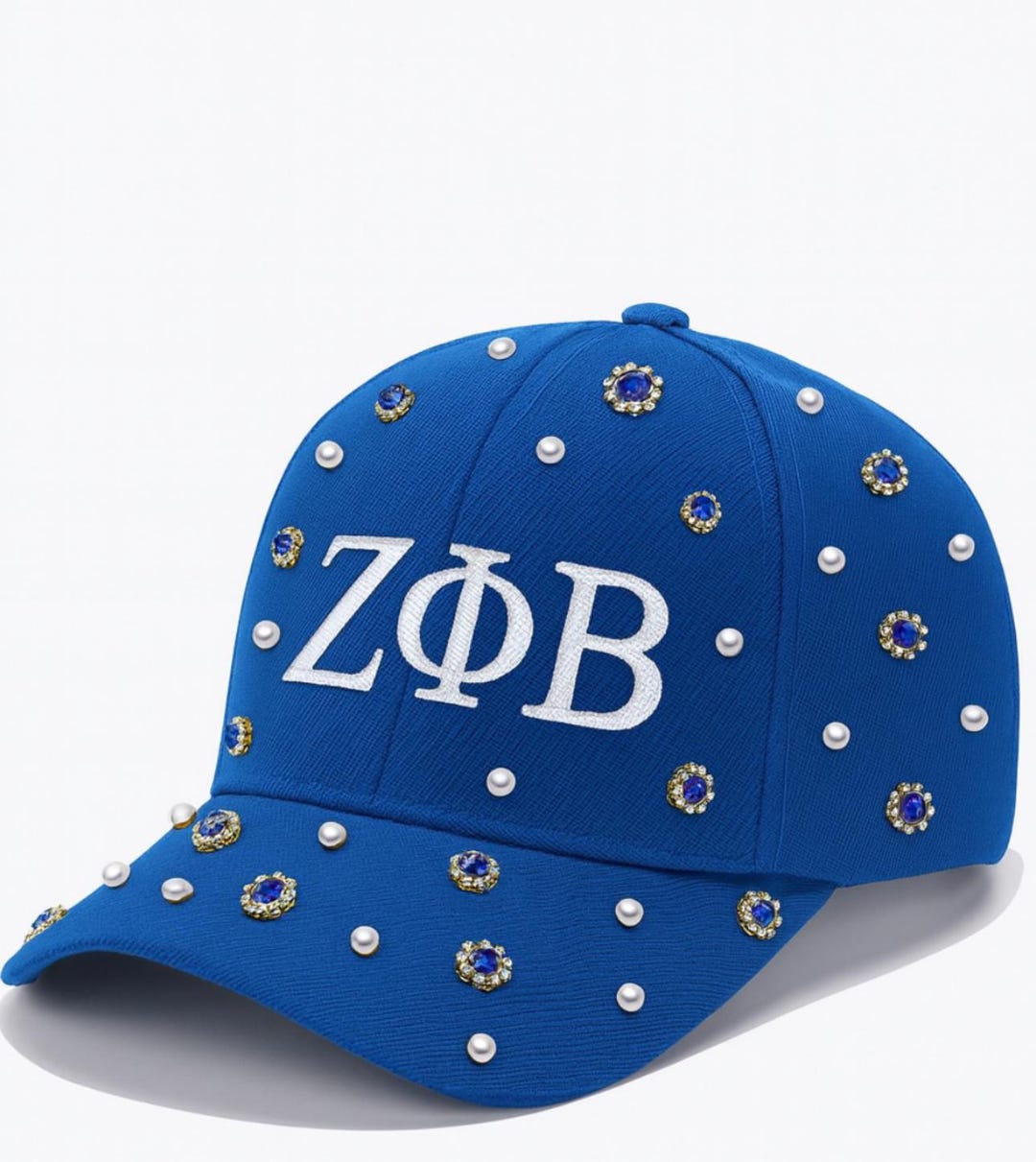 Zeta Phi Beta Rhinestone Baseball Cap: Pearl Embellished  display picture 2