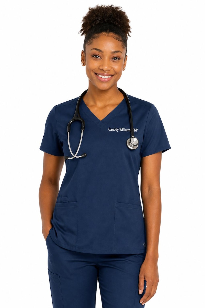 Personalized Embroidered Scrub Top | Custom Nurse Uniform | Name ...