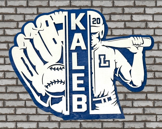 Panneau de nom de baseball personnalisé, panneau de joueur de baseball, décor mural de baseball personnalisé, joueur de baseball, décor de baseball, cadeau de baseball pour les garçons