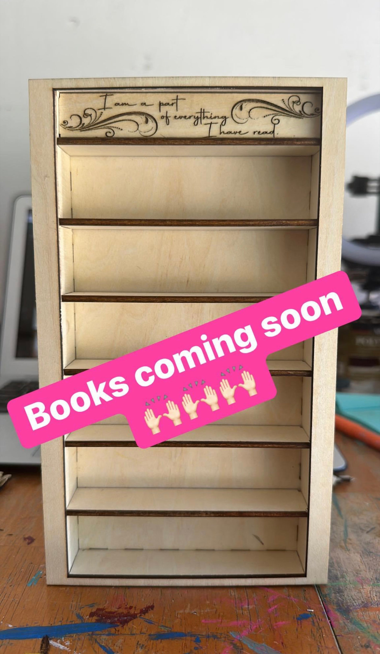 Personalized Mini Bookshelf Mini Bookcase Your Own Saying Etsy