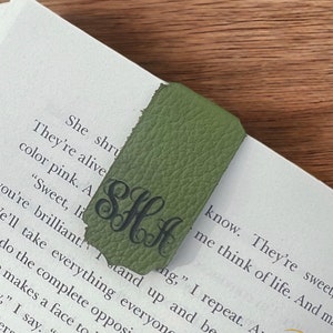 Personalized Leather Magnetic Bookmark, Custom Magnetic Bookmark, Leather Bookmark, Magnetic Bookmark Customized zdjęcie 1