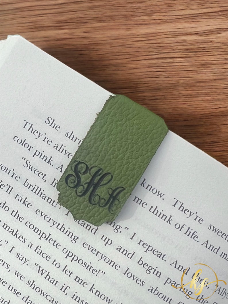 Personalized Leather Magnetic Bookmark, Custom Magnetic Bookmark, Leather Bookmark, Magnetic Bookmark Customized zdjęcie 1