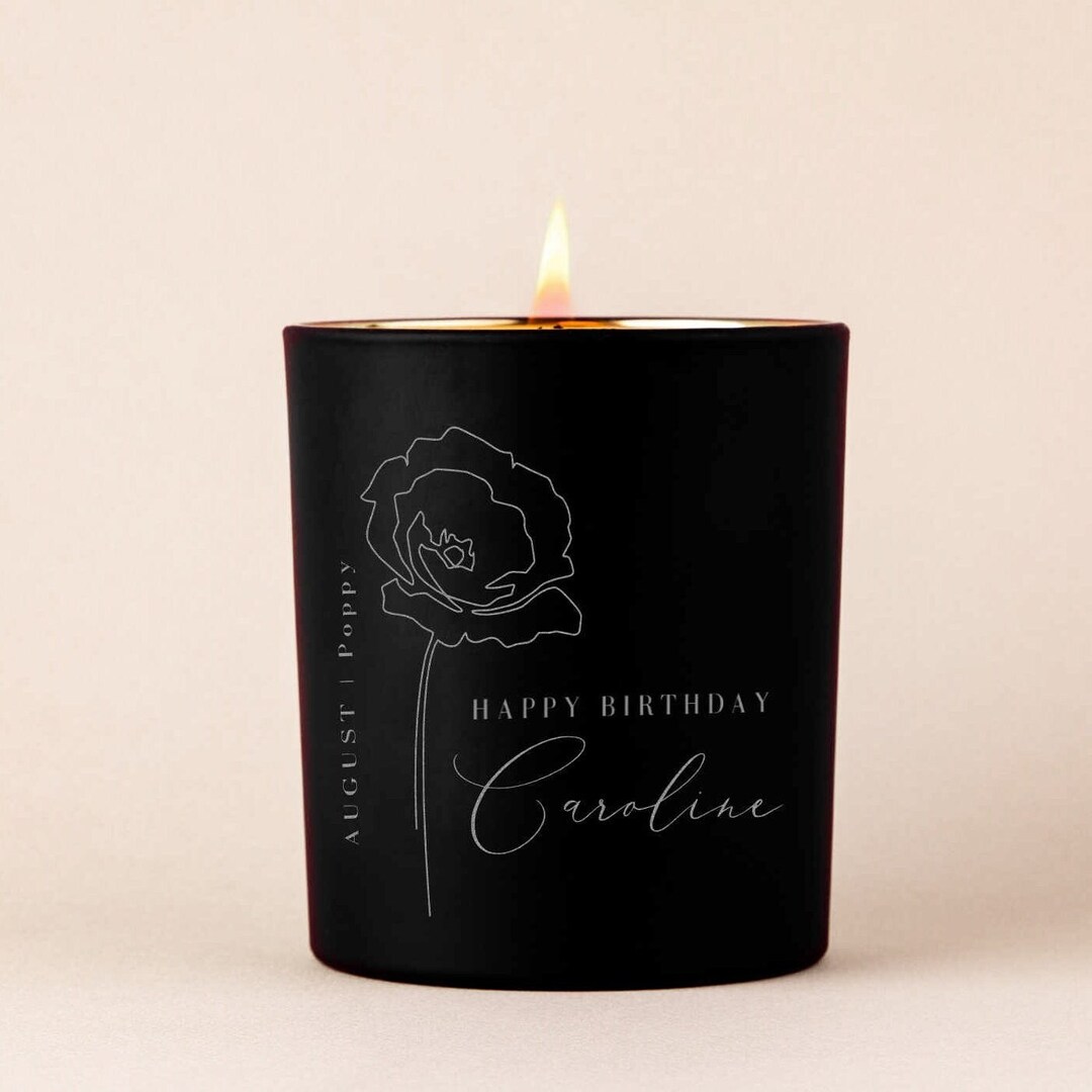 Birth Flower Custom Birthday Candle Custom Birthday Candle Etsy