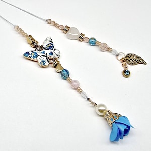 Extra Long | Cotton Candy Butterfly Beaded Bookmark, Book Thong