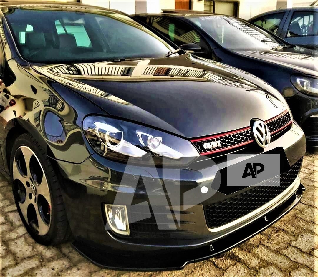FOR VW POLO MK6 AW GTI R GLOSS BLACK FRONT SPLITTER SPOILER LIP BODY KIT 2018+ main image 0