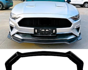 Kit de alerón divisor delantero negro brillante para Ford Mustang MK6.5 2018-23