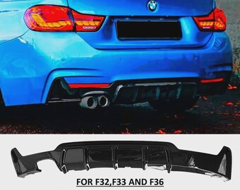 For BMW 4 Series F32 F33 F36 M Sport Gloss Black Valance Twin Exit