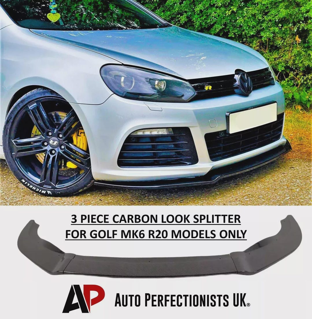 For VW Golf MK6 R20 R Front Splitter Spoiler Lip Body Kit Bumper 08-13 ...