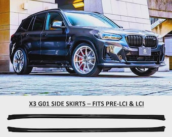Faldones laterales, extensiones y divisores de alerón para BMW X3 G01, color negro brillante, modelos 18+