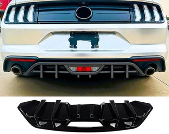 Kit de carrocería para parachoques con faldón de difusor trasero en negro brillante para Ford Mustang MK6.5 2018-23