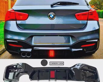 For BMW 1 Series F20 F21 LCI Rear Diffuser Lip Valance Bumper With LED