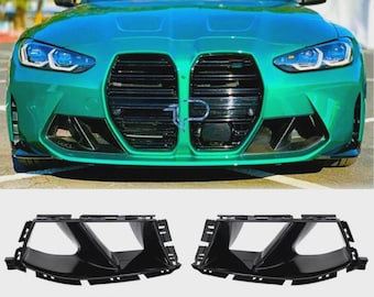 Cubierta de rejilla de ventilación lateral del parachoques delantero en negro brillante para BMW G80 M3 G82 M4 (2020+)