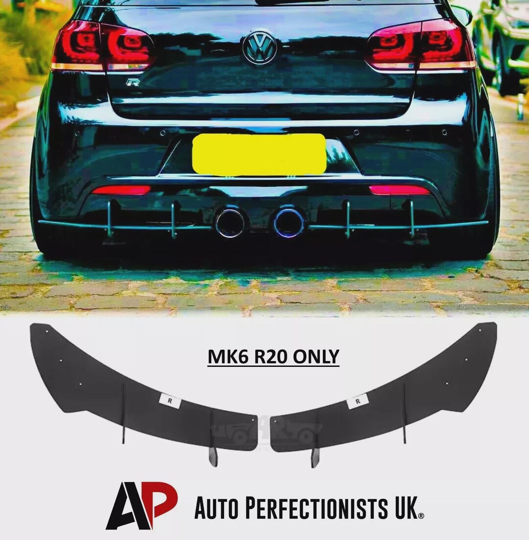 VW Golf R20 R MK6 Rear Diffuser & Side Splitters Spoiler Body Kit 8-13 ...