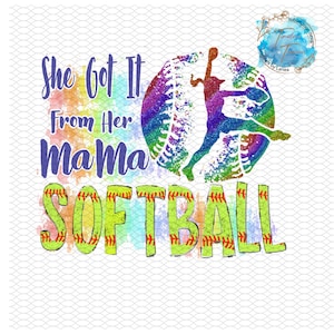 Softbol lo consiguió de su mamá PNG Descarga digital Diseño original Sublimación Cricut