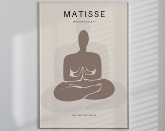 Henri Matisse Abstract Neutral Gallery Wall Art, Beige Cutout Exhibition Printable Poster Namaste