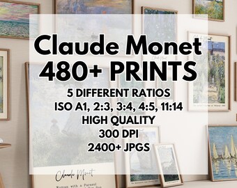 Monet Mega Bundle, 480+ Vintage Oil Painting Prints (Digital Download)