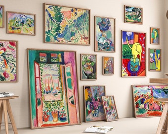 Henri Matisse Paintings, Print Set of 20, Gallery Wall Set, Printable Wall Art, Eclectic Wall Art, Exhibition Prints, Matisse Oil Painting