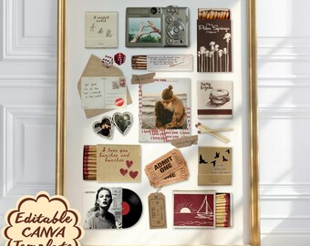 Editable Matchbook Template , Neutral Matches, Blank Matches, Canva Template, Custom Matches, Personalized Digital Matchbook Art