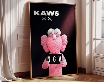 絵画+タペストリー KAWS x NGV BFF Exhibition Poster Pink KAWS 'BFF (Pink)', 2019 Companionship in the Age NGV
