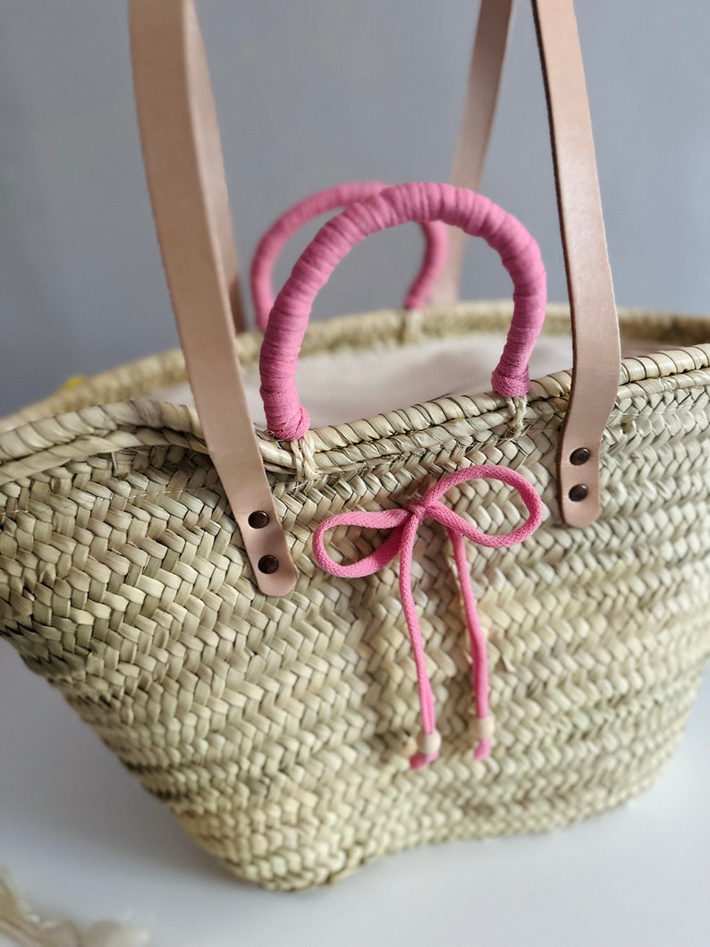 Capazo de mimbre playa personalizado, bolso playa, bolso niña con nombre, regalo profesora, regalo comunión, regalo Día de la Madre, mujer imagen 3