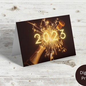 2023 Happy New Year Card, Printable Greeting Card, Happy New Year Greeting Card