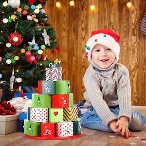 Handmade Christmas Wooden Advent Calendar with 24 Drawers image 2