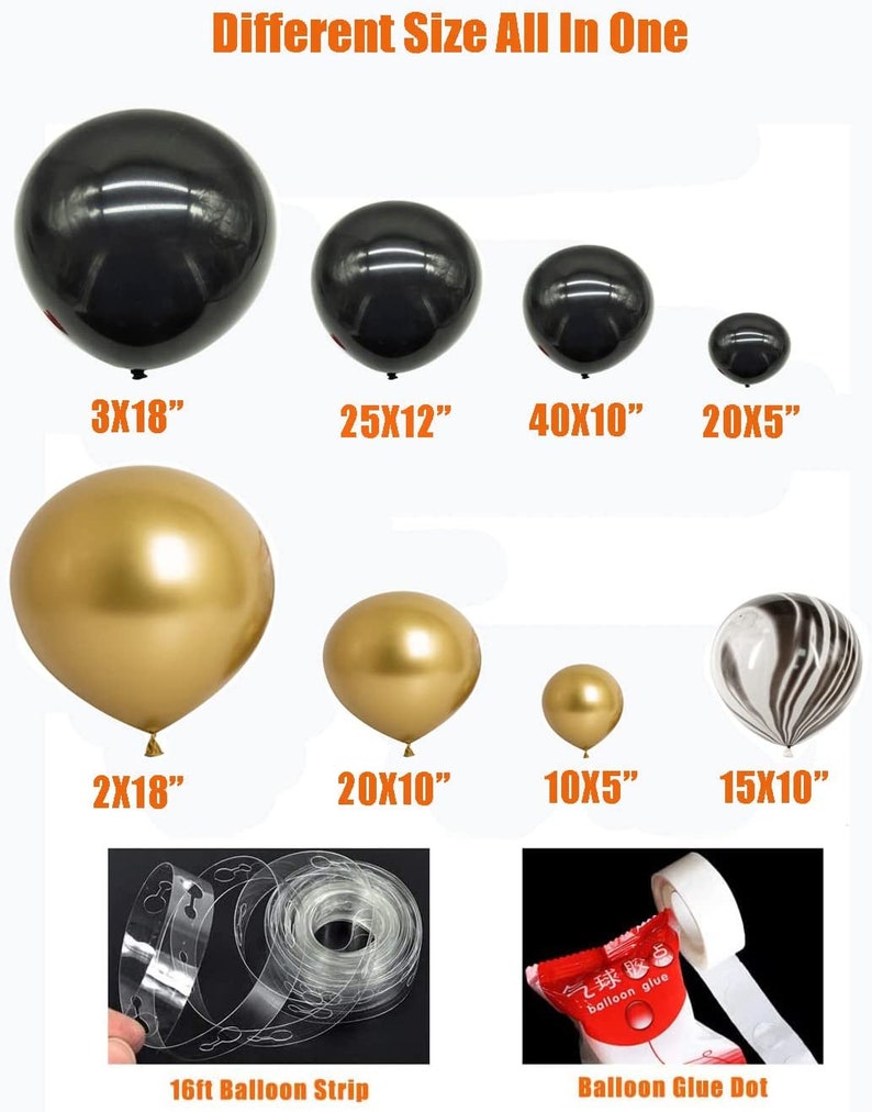 Diy Black Gold Balloon Garland Arch Kit for 30th 40th Birthday - Etsy