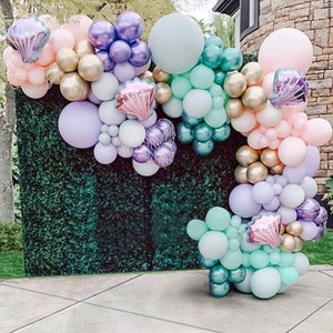 150pcs Mermaid Tail Balloon Garland Arch Kit, Mermaid Theme Girl Birthday Party Decorations Under the Sea Mermaid Balloons Baby Shower