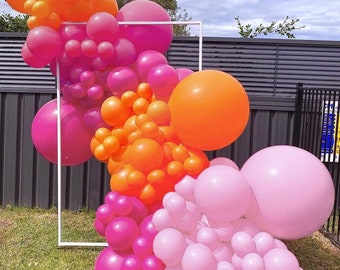 Pink Orange Balloon Garland Hot Pink Orange Gold Metallic Pastel Pink Balloon Arch Kit Latex Party Balloons