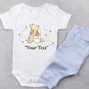 Customizable Baby Bodysuit, Winnie the Pooh Shirt, Baby Shower Gift, Cute Baby Outfit, Baby girl bodysuit, Baby boy bodysuit, Pooh Bear gift