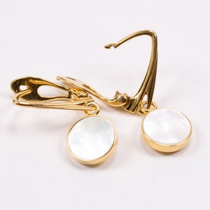 Mother of Pearls Drop Earrings, MOP earrings, Everyday earrings, Wedding Earrings Bridesmaid, Mother of Pearl Fan, Modern Bridal Pearl