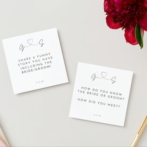 Wedding Table Ice Breaker Cards for guests