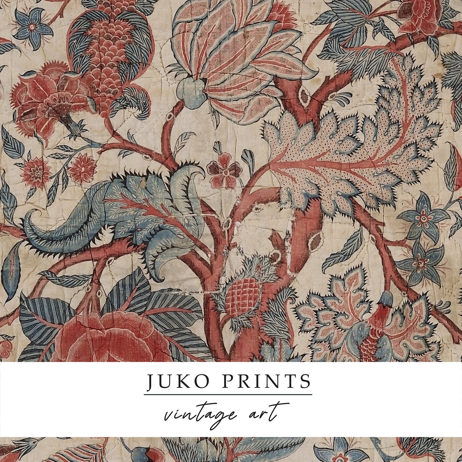 Red Printable Vintage Gallery Wall Art Set Set of 5 five Prints Antique ...