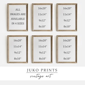 Printable Wall Art Vintage Gallery Set of 6 six Botanical Paintings for ...