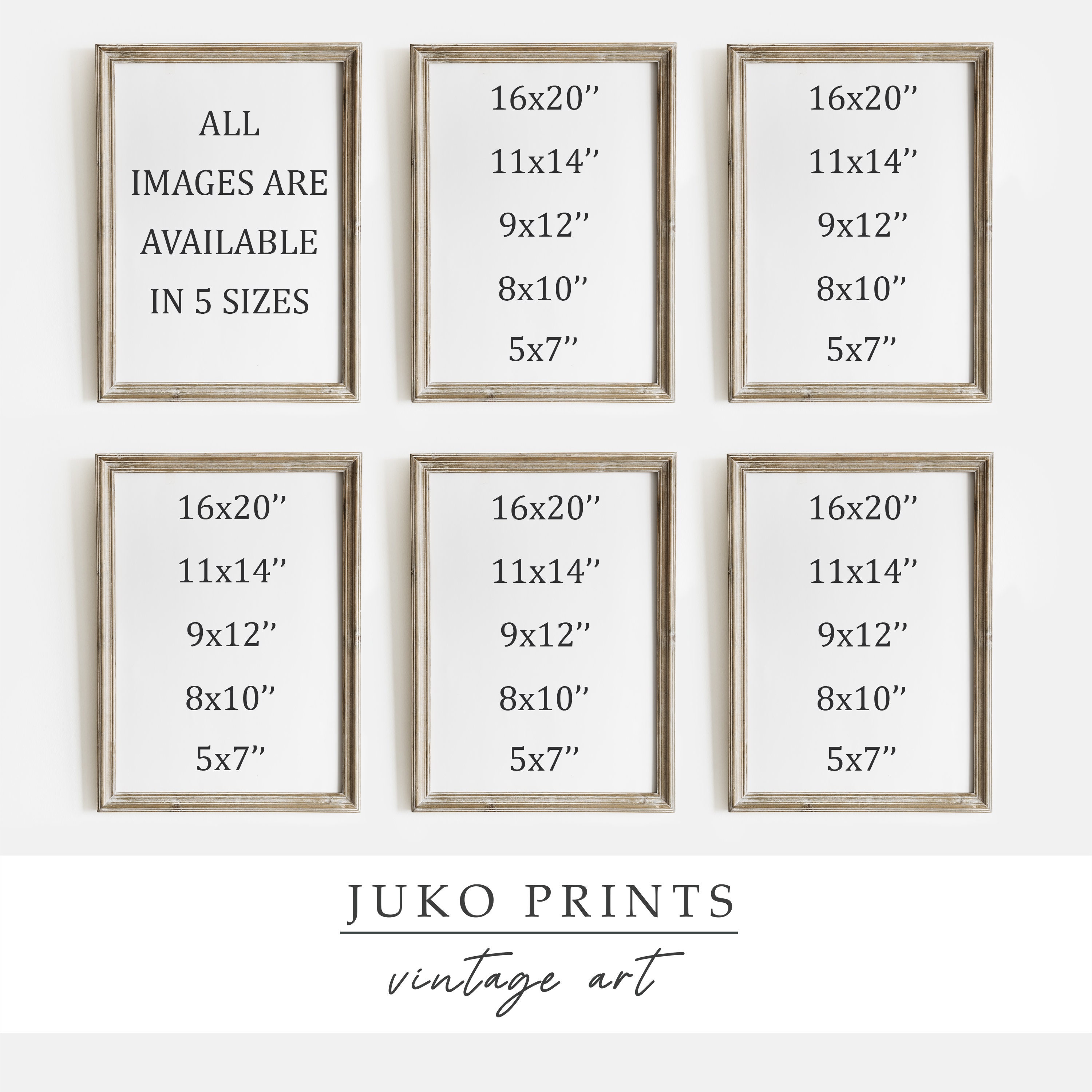 Vintage Farmhouse Gallery Wall Botanical Print Set Set of 6 six Prints ...