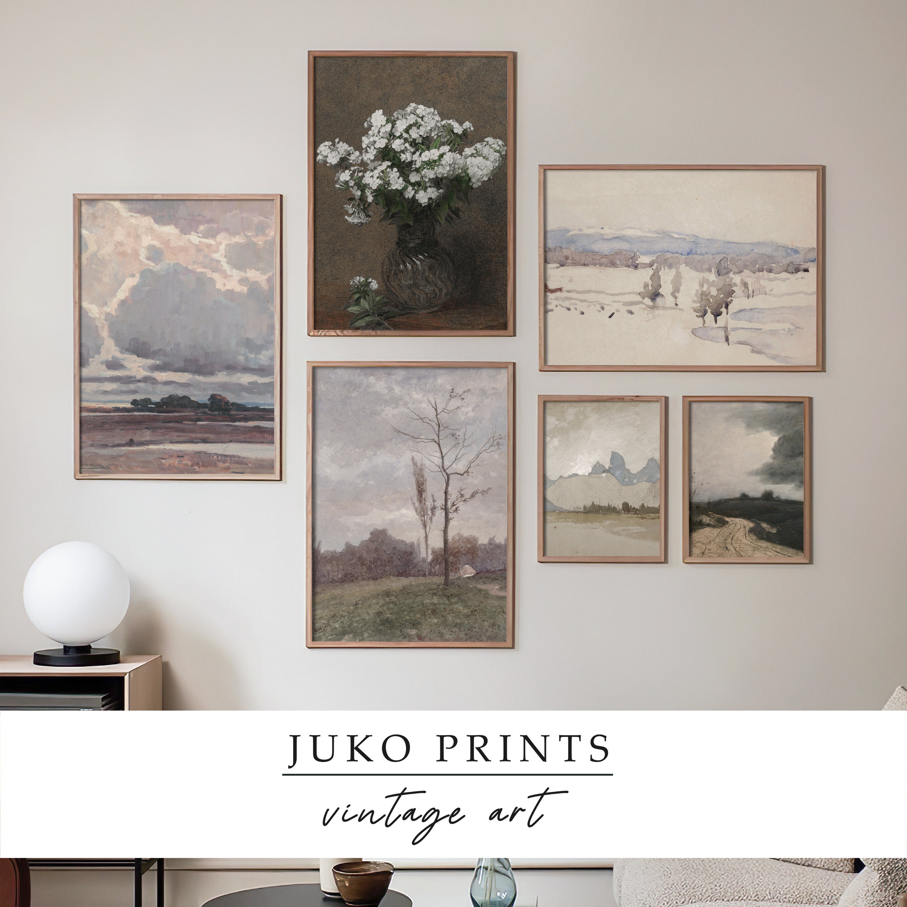 Printable Wall Art Vintage Gallery Wall Set of 6 six Prints for Home ...